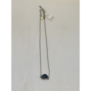 Lia Sophia Ocean Splash Deep Blue Mother Of Pearl Necklace 19” Adjustable 33430